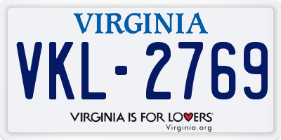 VA license plate VKL2769