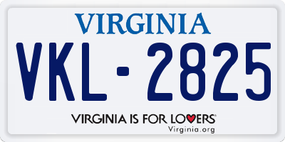 VA license plate VKL2825