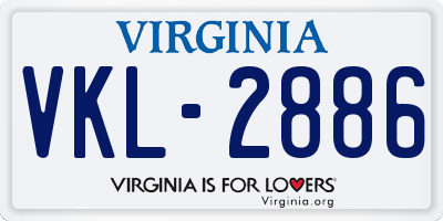 VA license plate VKL2886
