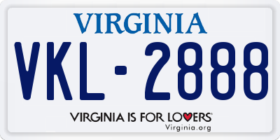 VA license plate VKL2888
