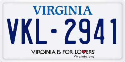 VA license plate VKL2941