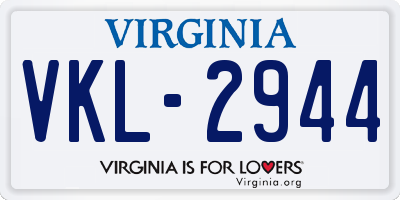 VA license plate VKL2944