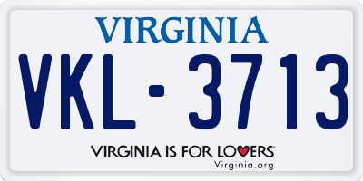 VA license plate VKL3713