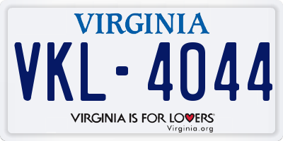 VA license plate VKL4044