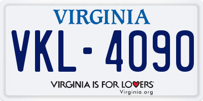VA license plate VKL4090
