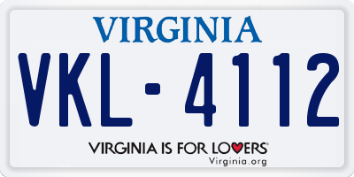 VA license plate VKL4112