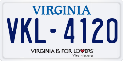 VA license plate VKL4120