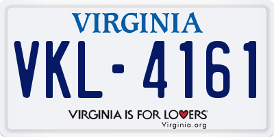 VA license plate VKL4161