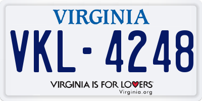 VA license plate VKL4248