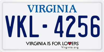 VA license plate VKL4256