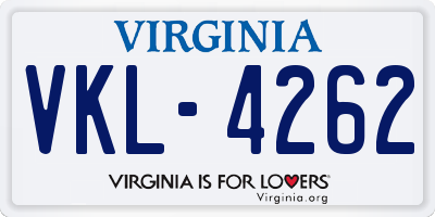 VA license plate VKL4262