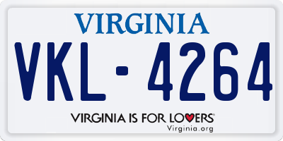 VA license plate VKL4264