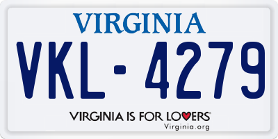 VA license plate VKL4279