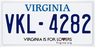 VA license plate VKL4282