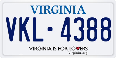 VA license plate VKL4388