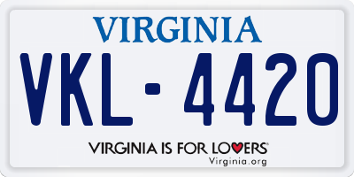 VA license plate VKL4420