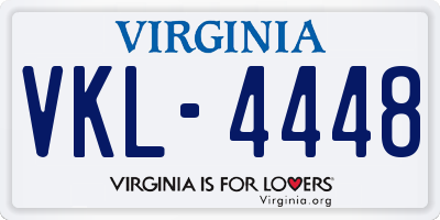 VA license plate VKL4448