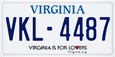 VA license plate VKL4487