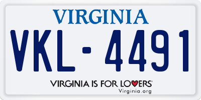 VA license plate VKL4491