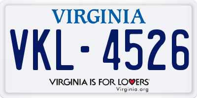 VA license plate VKL4526
