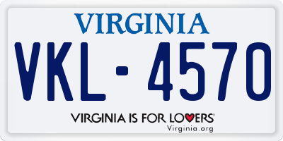 VA license plate VKL4570