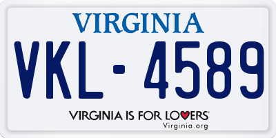 VA license plate VKL4589