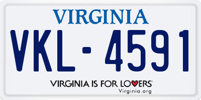 VA license plate VKL4591