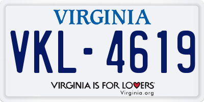 VA license plate VKL4619