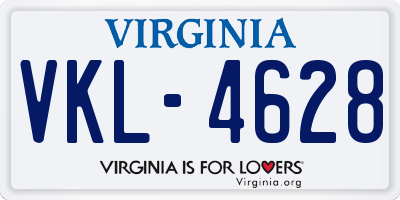 VA license plate VKL4628