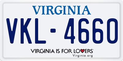 VA license plate VKL4660