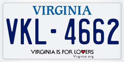 VA license plate VKL4662