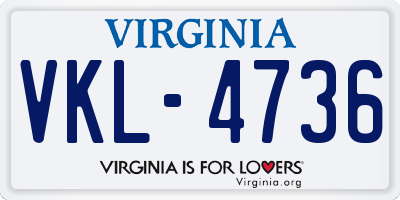 VA license plate VKL4736