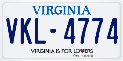 VA license plate VKL4774