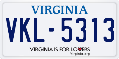 VA license plate VKL5313