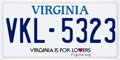 VA license plate VKL5323