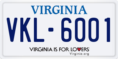 VA license plate VKL6001