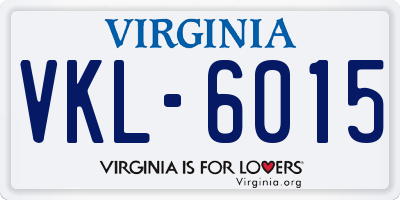 VA license plate VKL6015