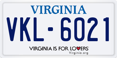 VA license plate VKL6021