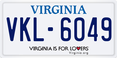 VA license plate VKL6049