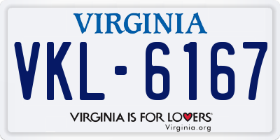 VA license plate VKL6167