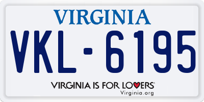 VA license plate VKL6195