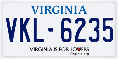 VA license plate VKL6235