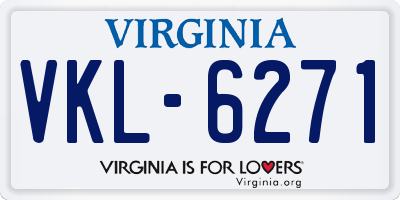 VA license plate VKL6271