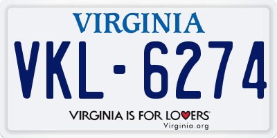 VA license plate VKL6274