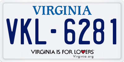 VA license plate VKL6281