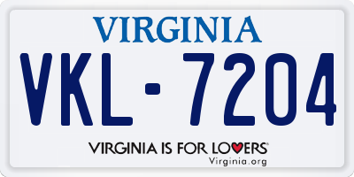 VA license plate VKL7204
