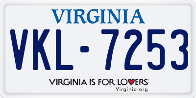 VA license plate VKL7253