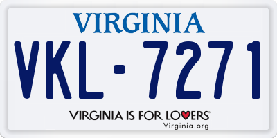 VA license plate VKL7271