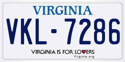 VA license plate VKL7286