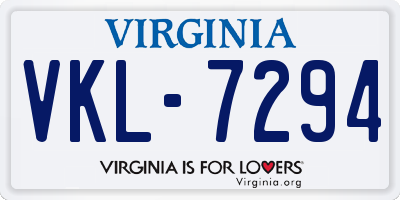 VA license plate VKL7294